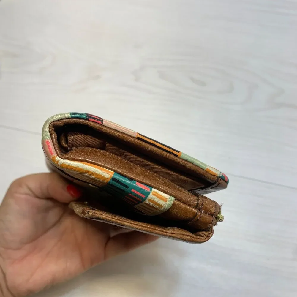Fossil Ellis Leather Wallet Bifold Organizer‎ Brown Multi SL7367994